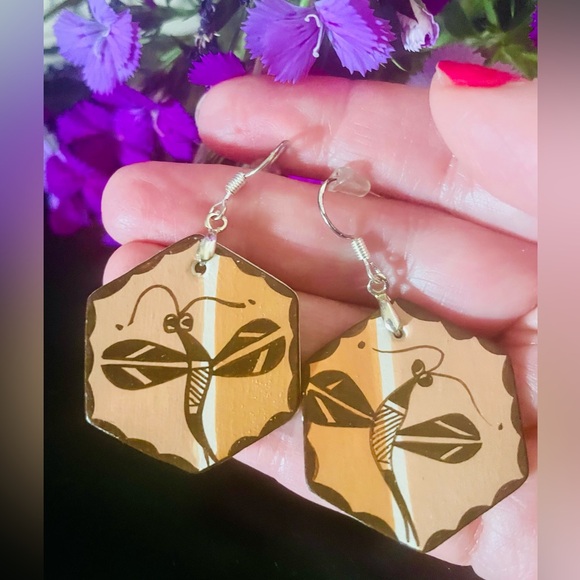 Artisan Jewelry - Acoma Pueblo Dragonfly Earrings,NWT